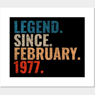 Legend since February 1977 Retro 1977 birthday shirt Posters and Art